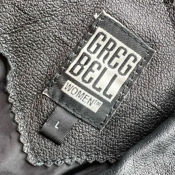 Vintage Greg Bell Leather 80’s Matrix Black Paisley Patchwork Long Trench Coat - Picture 7 of 16